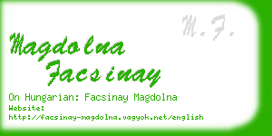 magdolna facsinay business card